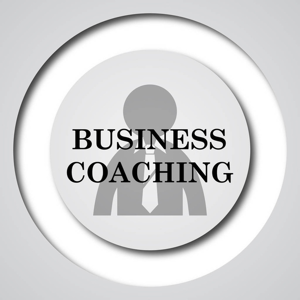 Business coaching pictogram. Internet knop op witte achtergrond - Foto, afbeelding