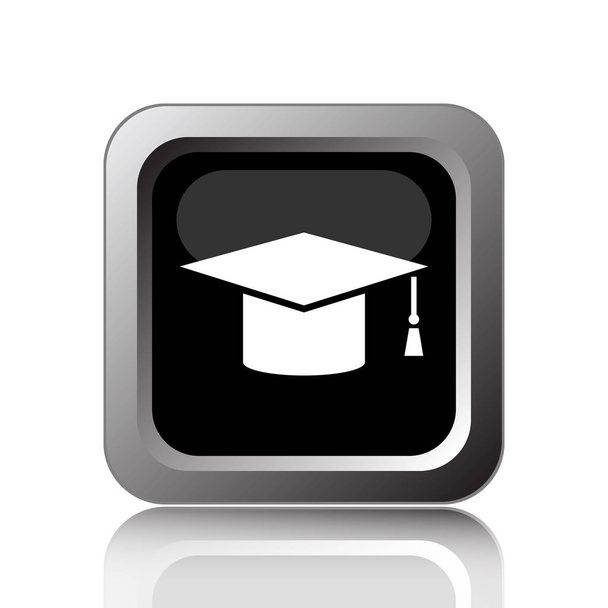 Icono de graduación. Botón de Internet sobre fondo blanco
 - Foto, imagen