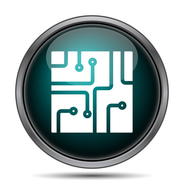 Circuit board icon. Internet button on white background - Fotografie, Obrázek