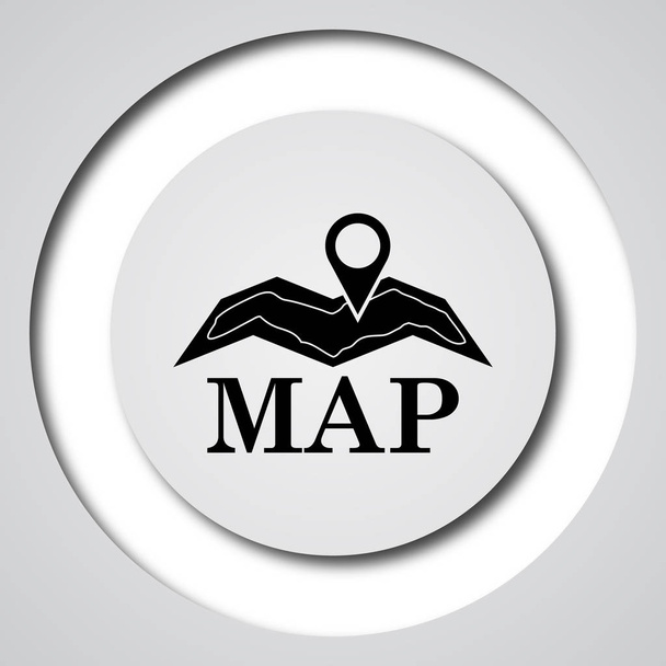 Map icon. Internet button on white background - Photo, Image