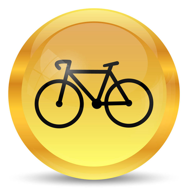 自転車のアイコン。白い背景の上のインター ネット ボタン - 写真・画像