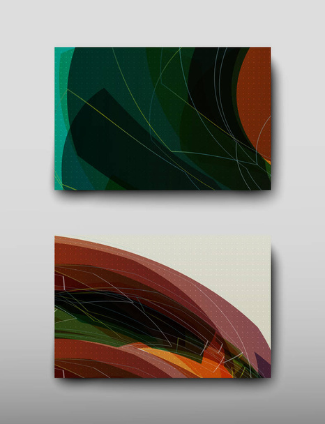 Обкладинка з абстрактним візерунком хаотично розташованих ліній на кольоровому фоні в ретро-стилі. Векторні ілюстрації
 - Вектор, зображення