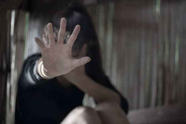 Чоловіки є насильство жінок, стоп сексуальних знущань, боротьби з торгівлею людьми та припинення насильства проти жінок, Міжнародного жіночого дня - Фото, зображення