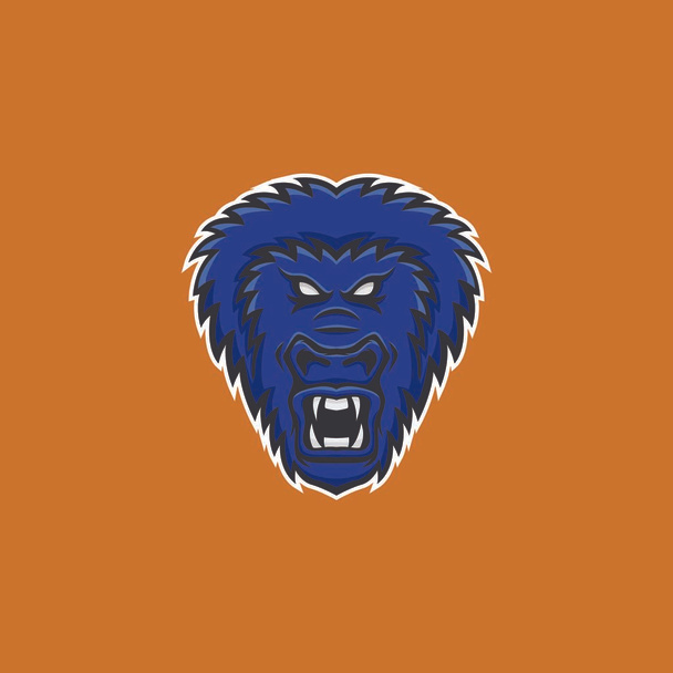 Gorilla mascot vector head logo premium sport emblem illustration isolated - Vector, Image
