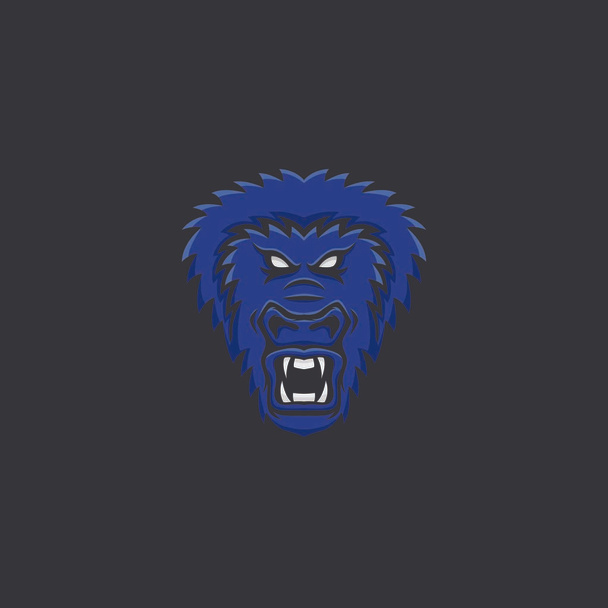 Gorilla maskotti vektori pään logo palkkio urheilu tunnus kuva eristetty
 - Vektori, kuva