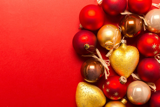 Christmas or new year composition with holiday decorations - 写真・画像