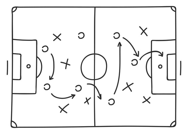 Fußball-Taktik-Sketch  - Vektor, Bild