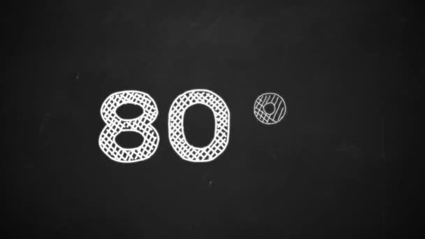 hand drawing of 80 percent symbol with white chalk on blackboard - Footage, Video