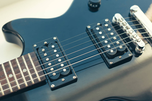 Electric guitar parts on background,close up - Фото, зображення