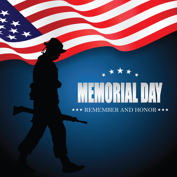 Memorial day. Remember and honor. Vector illustration - Vector, Image
