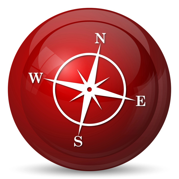 Compass icon. Internet button on white background - Foto, imagen