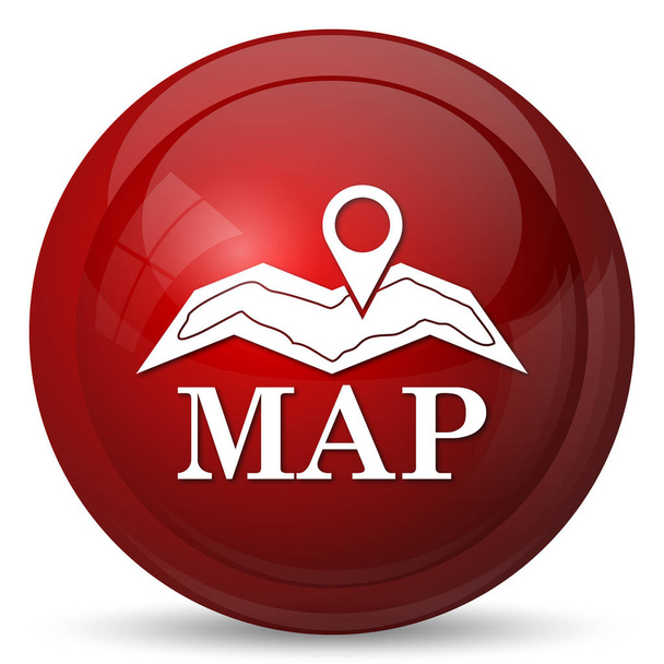 Icono del mapa. Botón de Internet sobre fondo blanco
 - Foto, Imagen