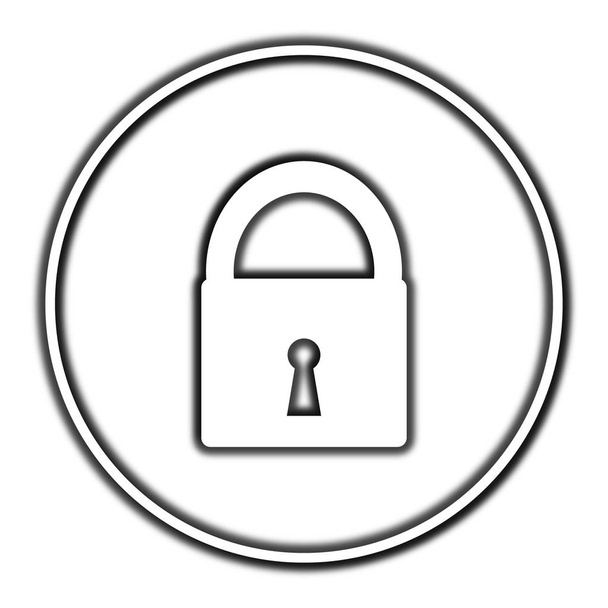 Icona della serratura. Pulsante Internet su sfondo bianco
 - Foto, immagini