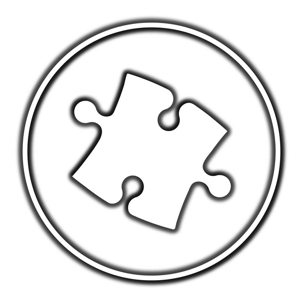 Puzzle piece icon. Internet button on white background - Photo, Image