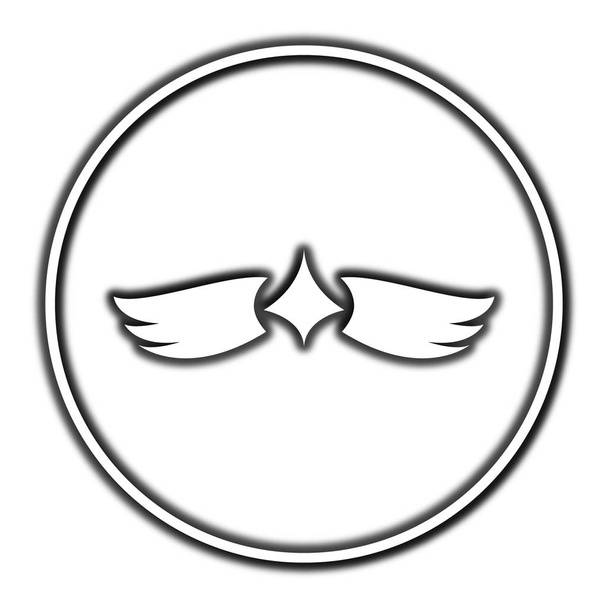 翼のアイコン。白い背景の上のインター ネット ボタン - 写真・画像