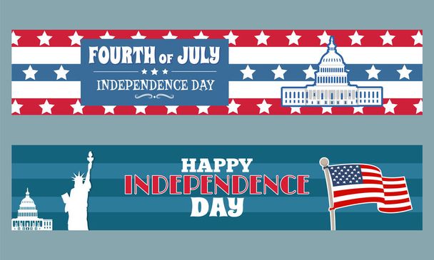 Fourth of July Independence Day Patriotic Posters - Vetor, Imagem