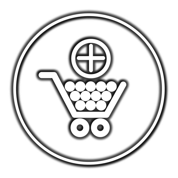 Add to shopping cart icon. Internet button on white background - Photo, Image