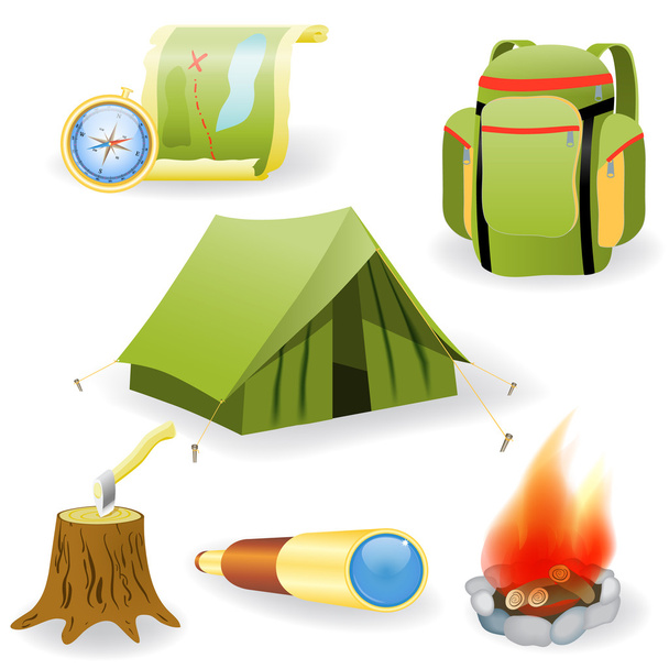 Vector illustration of camping collection - Vector, Image