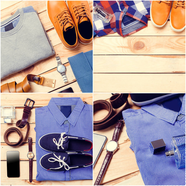 collage of men's clothing - Foto, Imagem