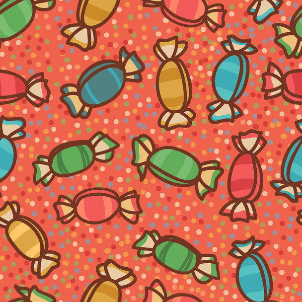 Sweets and candy seamless pattern - Vektor, kép