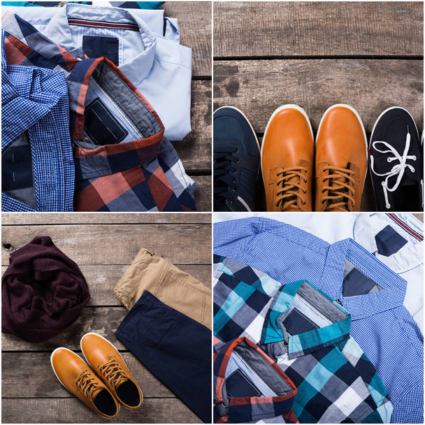 collage of men's clothing - Foto, afbeelding