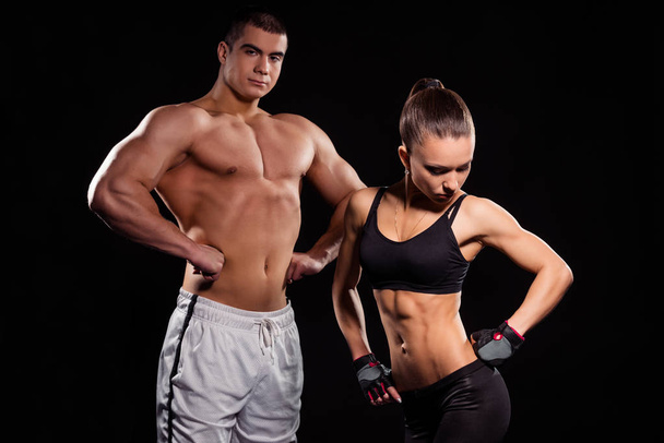Young bodybuilder couple. - Foto, Imagem
