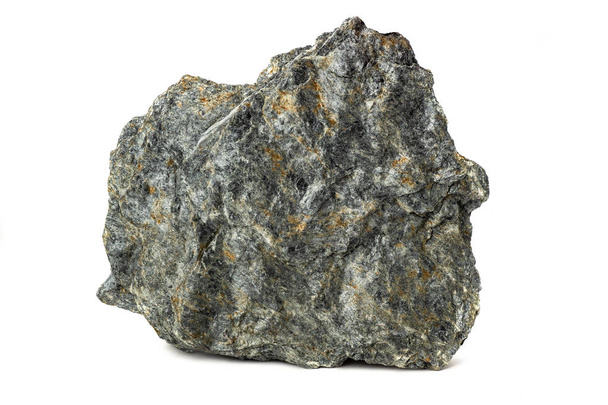 rock andesite of volcanic origin white background isoleted stone  - Photo, Image