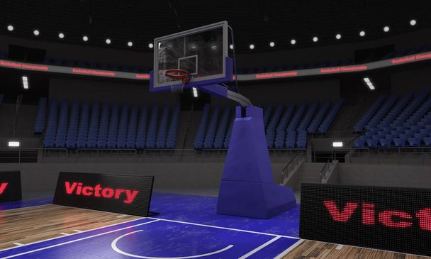3D render fedett kosárlabda stadion, a fények - Fotó, kép