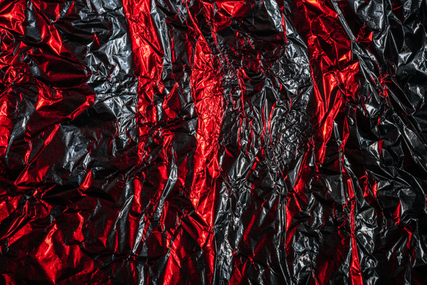 beautiful shiny abstract crumpled silver and red foil background  - Fotografie, Obrázek