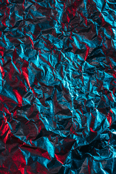 beautiful shiny abstract crumpled blue foil background - Zdjęcie, obraz