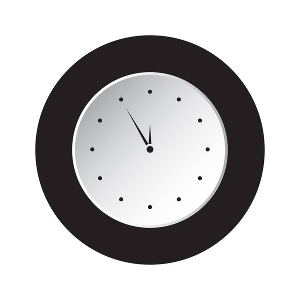 Ronde van geïsoleerde zwarte en witte knoppictogram - last-minute klok - Vector, afbeelding