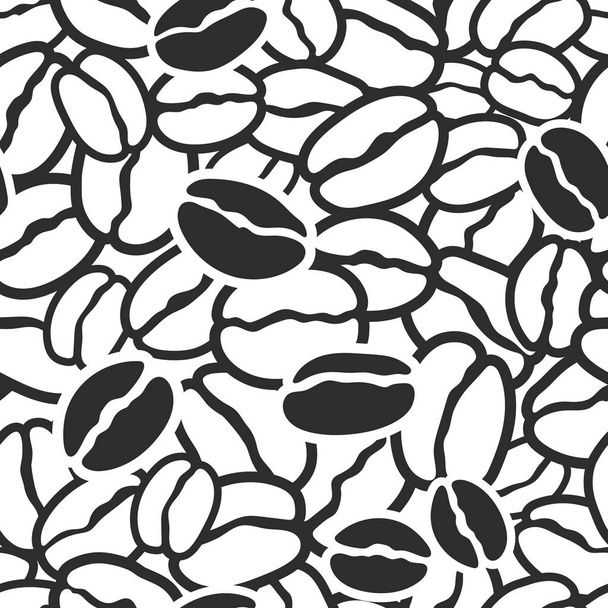 Vektor absztrakt varrat nélküli mintát. Art-line kávébab. Bioélelmiszerek, aroma ital textúra alakzatát a háttéroldalon gabona beállítása vázlat szemlélteti, kézzel rajzolt háttérképet, egyszerű berendezésű, grafika csomagolás - Vektor, kép