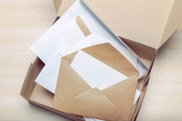 Photo of blank envelopes, close up - Fotó, kép