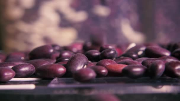 Pomalu Sušené fazole vodopády na pile detail - Záběry, video