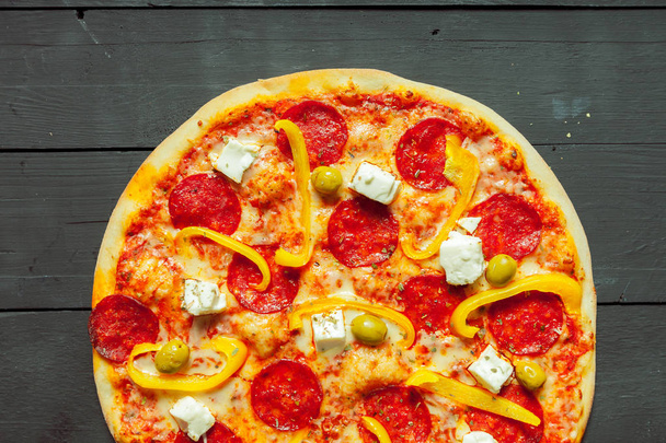fresh tasty pizza, close up - Photo, Image