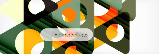 Geometric background, circles and triangles shapes banner. Vector illustration for business brochure or flyer, presentation and web design layout - Vector, Image