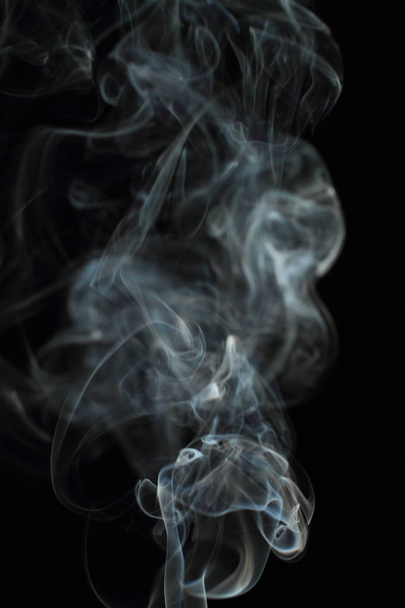 Fehér füst textúra fekete háttér - Fotó, kép