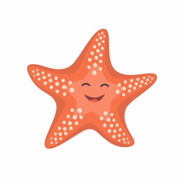 Мультфильм счастливая морская звезда. Векторная иллюстрация для детей
 - Вектор,изображение