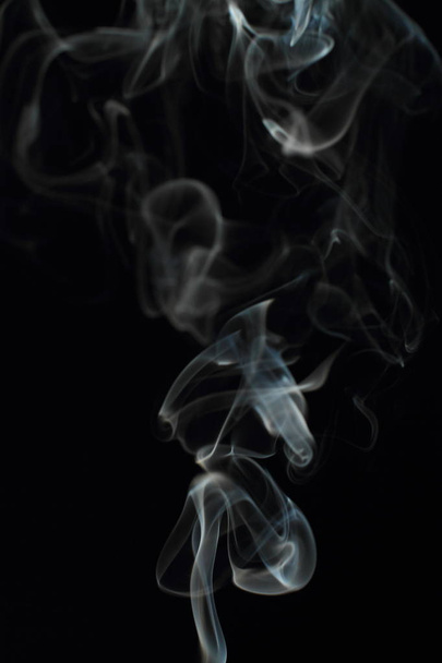 Fehér füst textúra fekete háttér - Fotó, kép