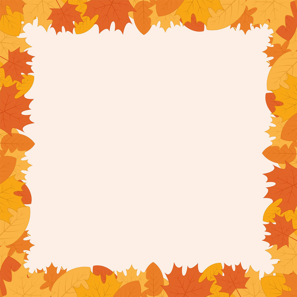 Autumn leaves blank frame - Vector - Vecteur, image