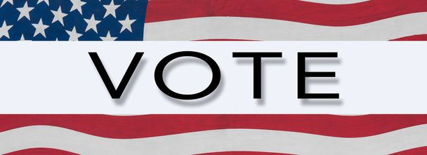 Estrelas e listras dos EUA banner em torno da palavra VOTE
 - Foto, Imagem