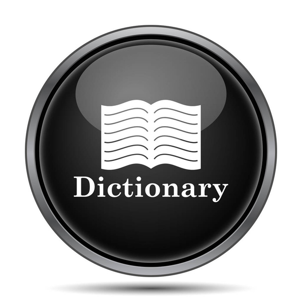 辞書アイコン。白い背景の上のインター ネット ボタン - 写真・画像