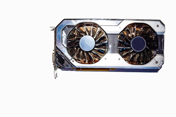 Video card for computer GTX1060 spare parts isolated on white background - Photo, Image