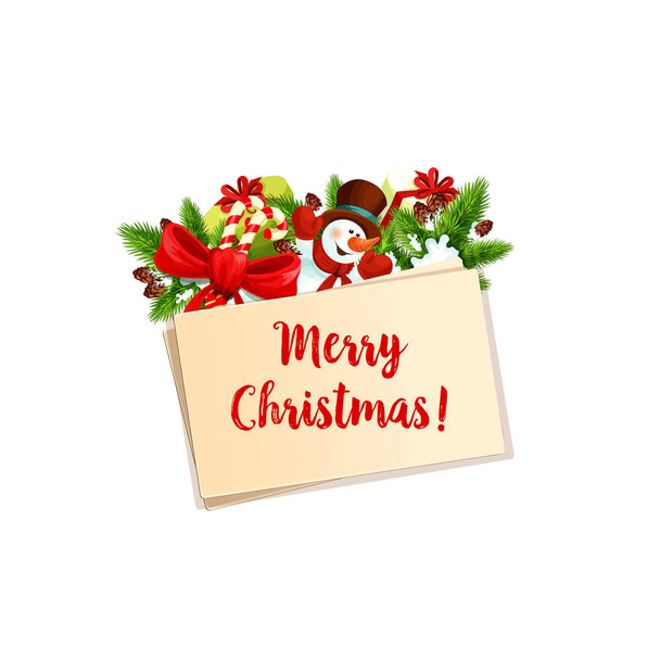 Merry Christmas snowman decoration vector icon - Vector, Image