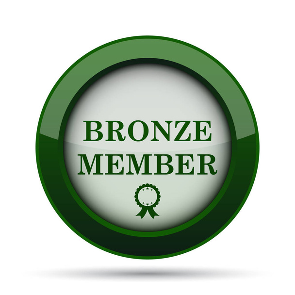 Bronzen lid pictogram. Internet knop op witte achtergrond. - Foto, afbeelding