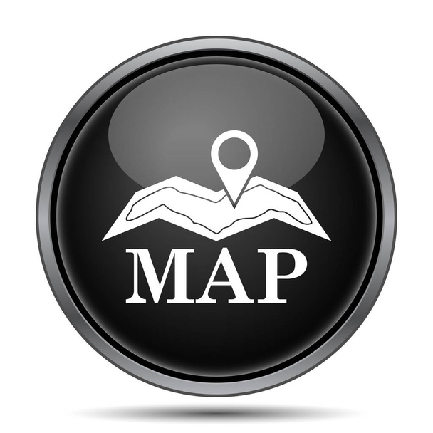 Harita simgesi. Beyaz arka plan üzerinde Internet düğmesi - Fotoğraf, Görsel