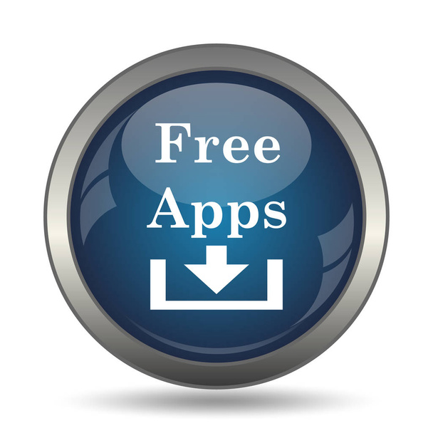 無料アプリのアイコン。白い背景の上のインター ネット ボタン - 写真・画像
