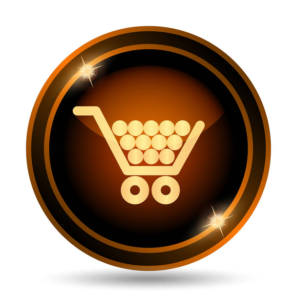 Icono de carrito de compras. Botón de Internet sobre fondo blanco
 - Foto, Imagen