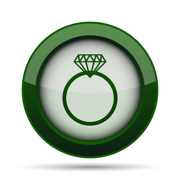 Icono de anillo de diamante. Botón de Internet sobre fondo blanco
. - Foto, imagen