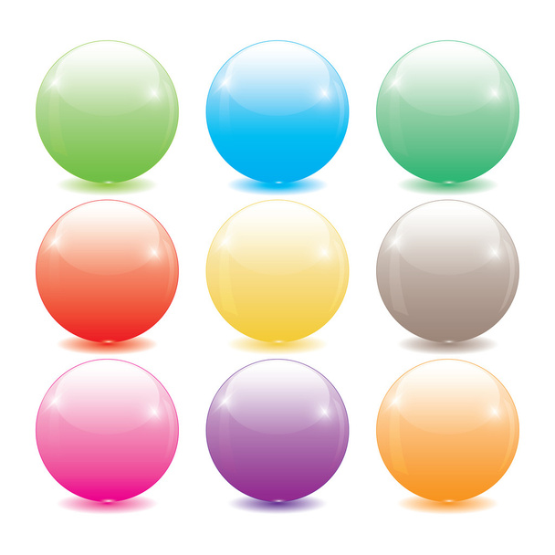 set of colored glass balls - Vector, Image